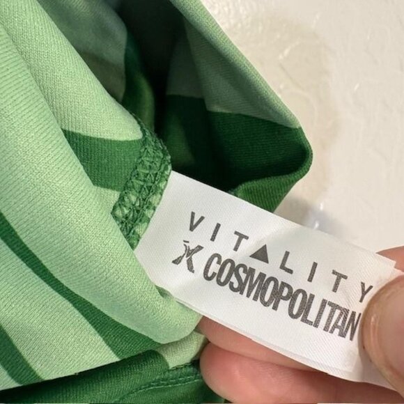 Vitality x Cosmopolitan Leggings Womens Small Green High Rise Abstract Yoga - Picture 5 of 9